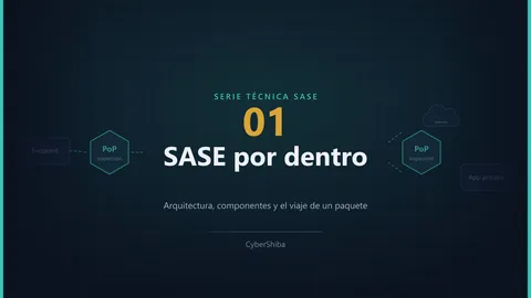 Diagrama del recorrido de un paquete: endpoint, punto de presencia SASE con inspección, y salida hacia Internet o hacia una aplicación privada